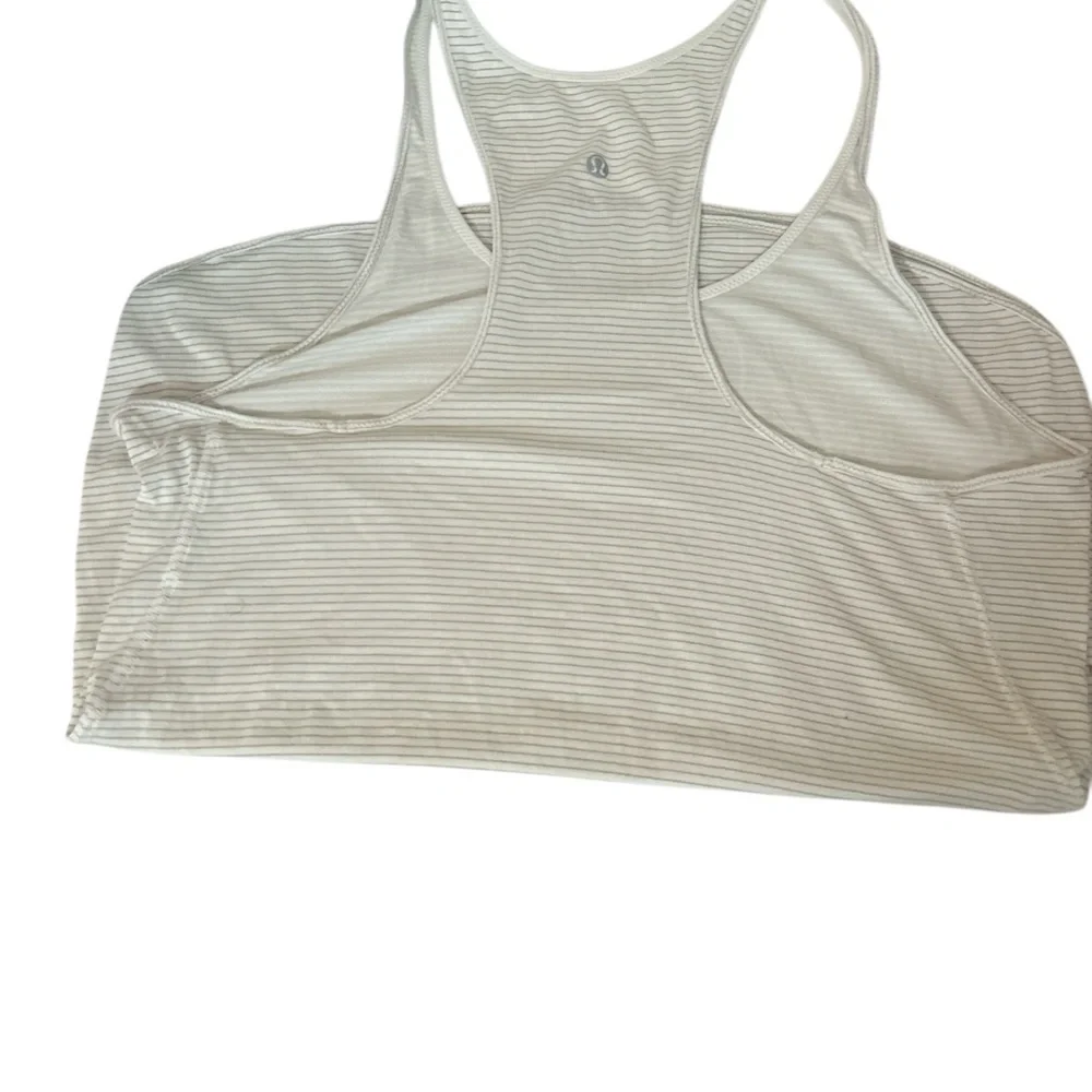 Lululemon Cool Racerback II Pin Striped Thin Workout Running Tank Top